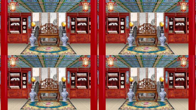 古代书房客厅背景循环