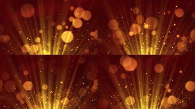 金色粒子光斑光束舞台背景