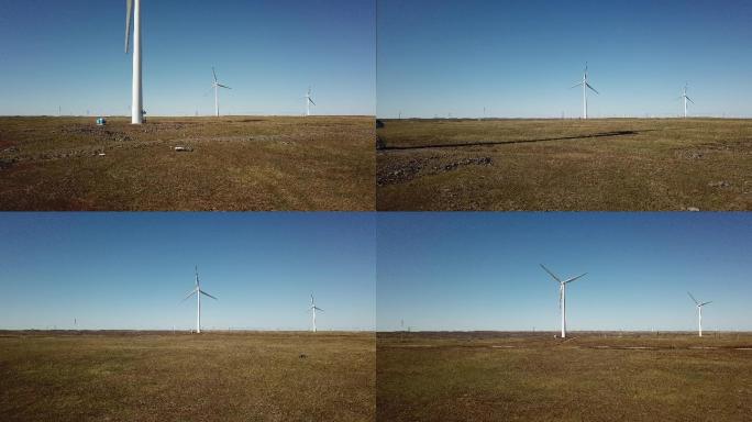 航拍风力发电风车