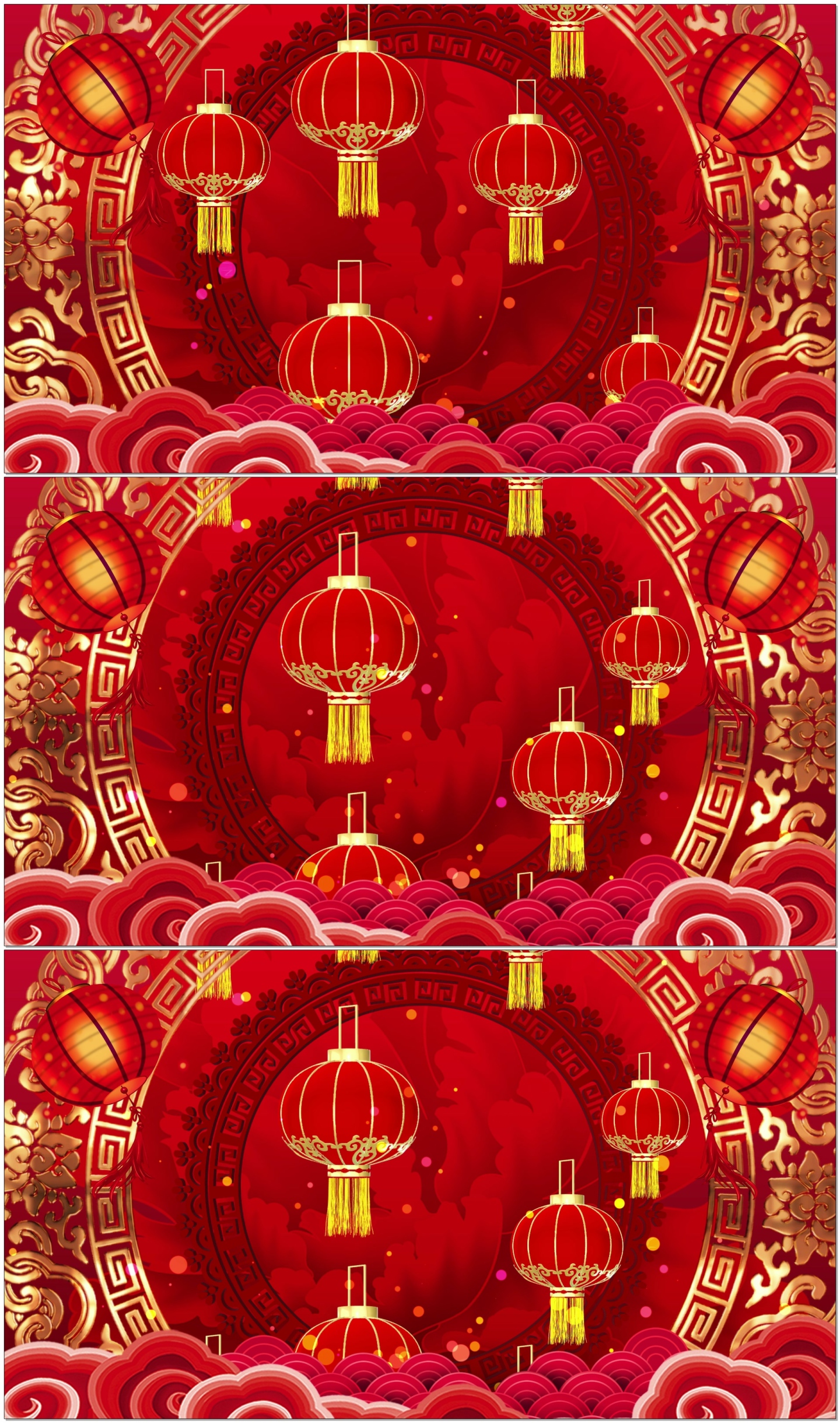 灯笼牡丹喜庆春节背景素材