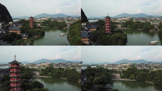 航拍桂林山水风景