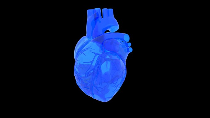 三维循环动画alpha玻璃心脏