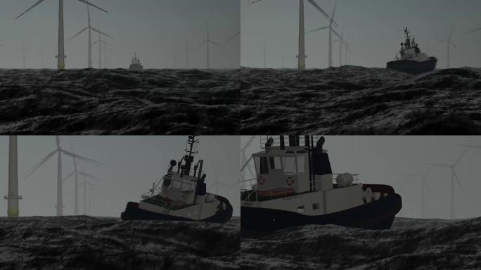 风力发电检测人员翻船落水