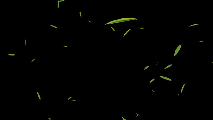 竹叶飘落特效动画视频