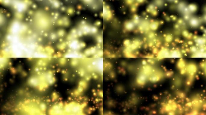 移动的金黄色光斑粒子