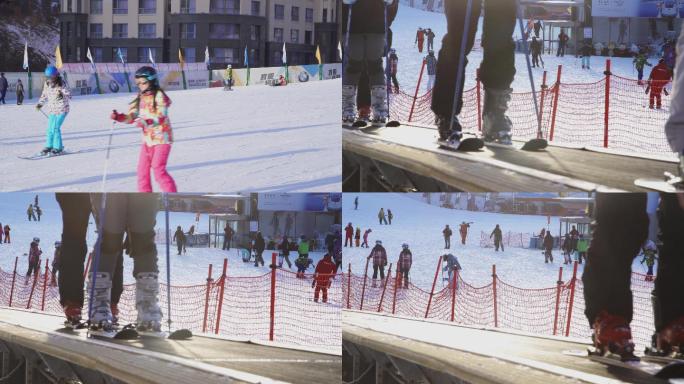 【原创】电动魔毯滑雪、初级滑雪