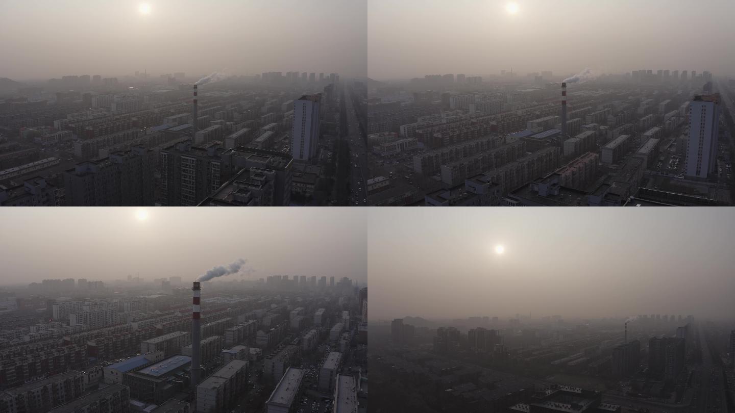 4k航拍北京雾霾