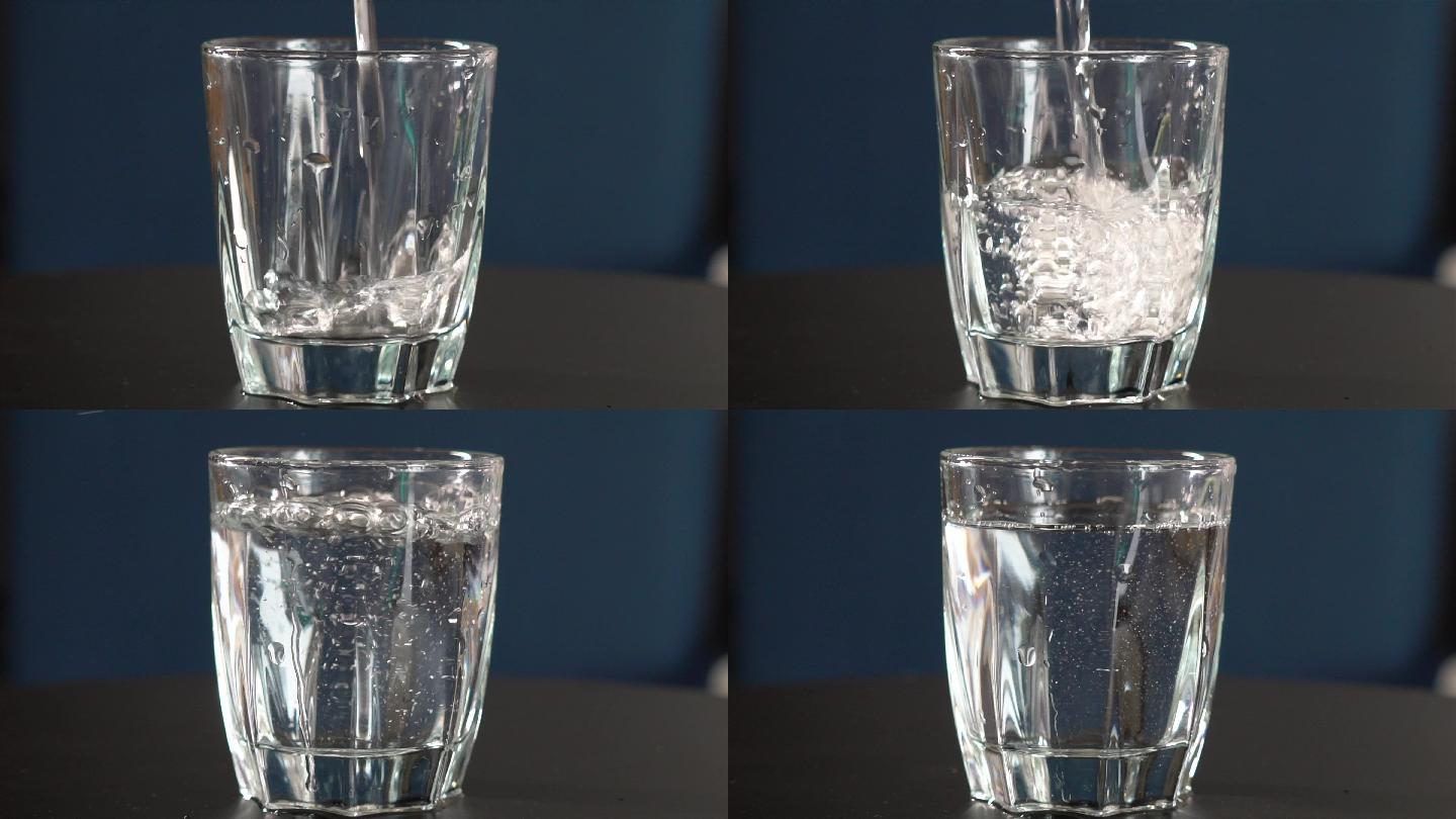 4K一杯水-纯净水-玻璃杯-倒水