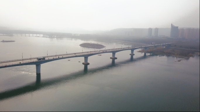 【4K】丹江口市施工大桥汉水航拍