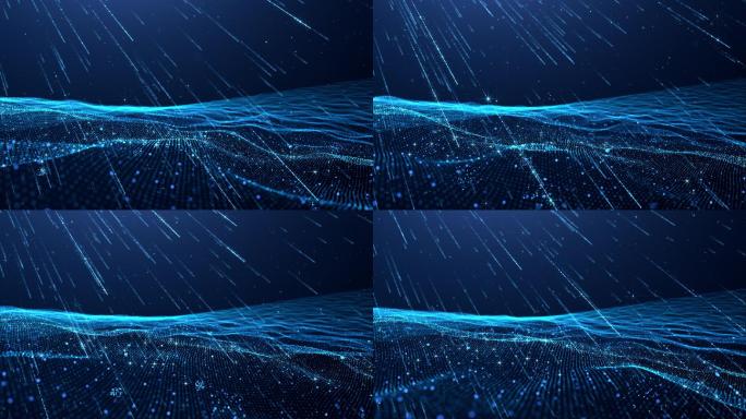 粒子海+粒子雨大屏背景视频4K