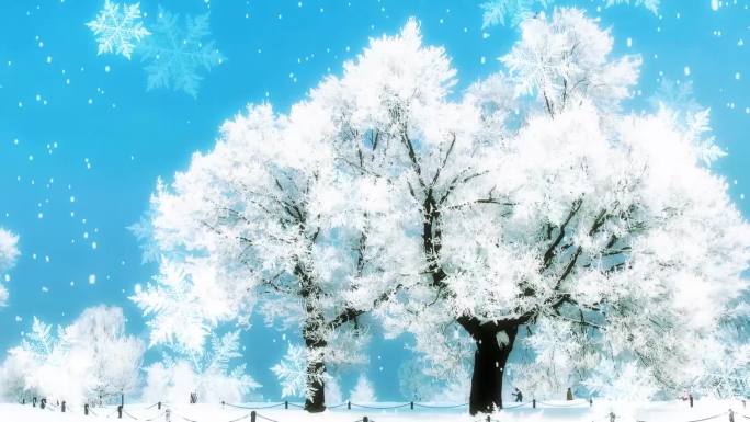 歌曲《雪绒花》成品配乐视频雪景下雪风光