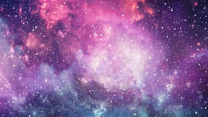 紫色炫彩极光星空银河