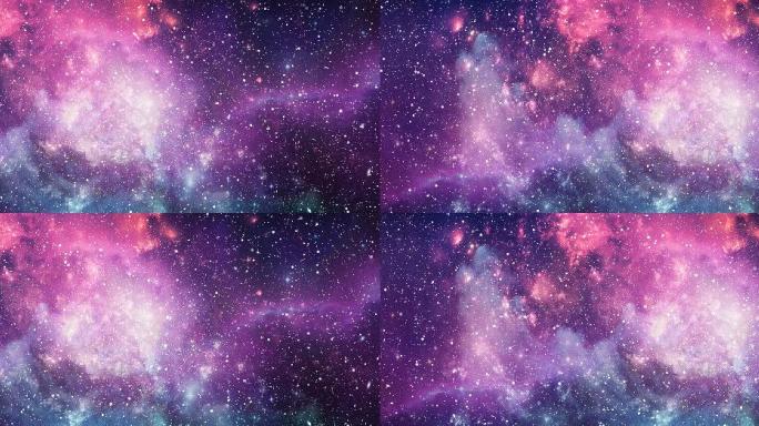 紫色炫彩极光星空银河