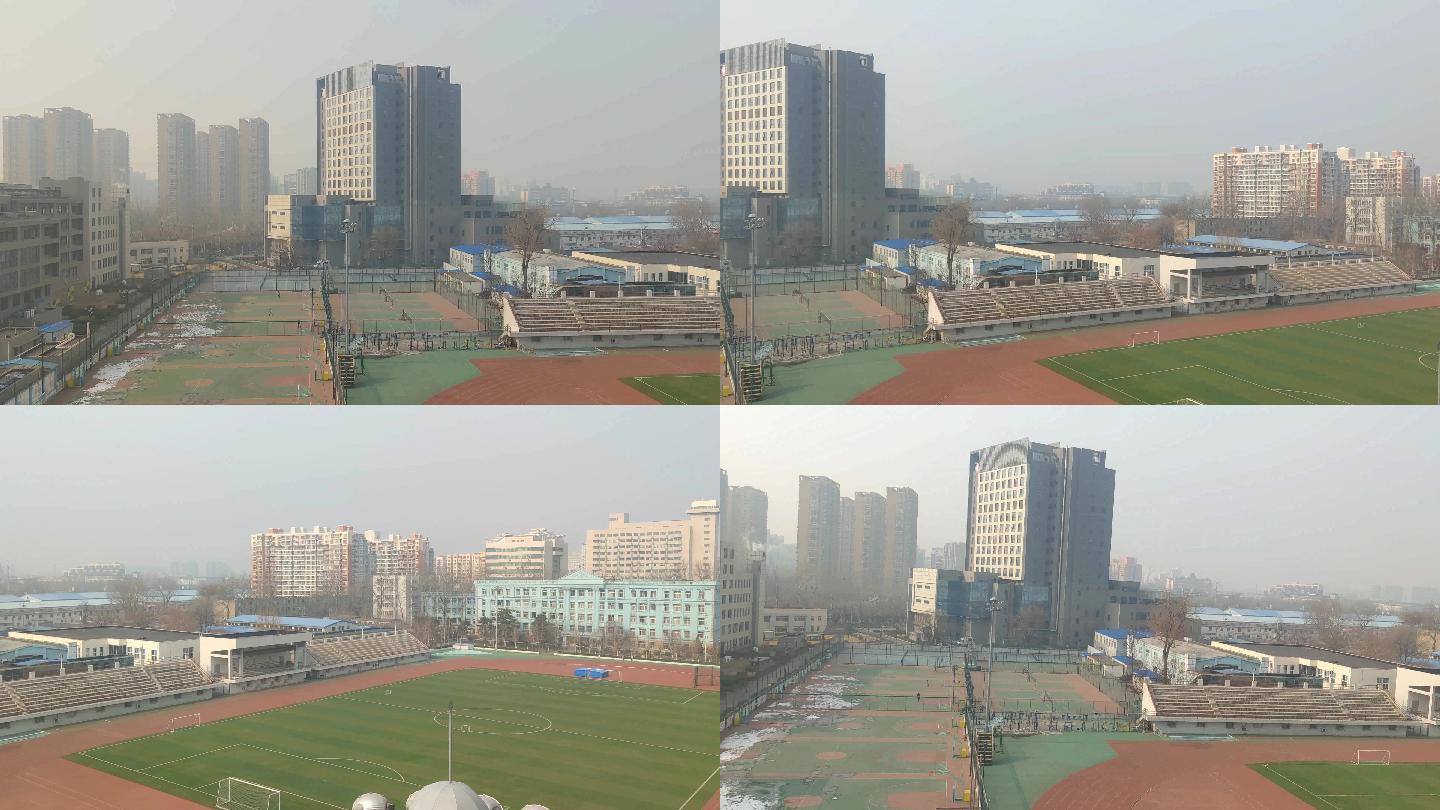 城市场景俯拍监控探头摄像头雾霾