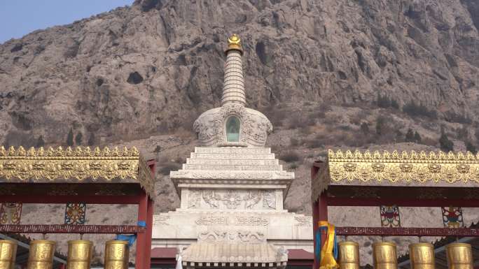 4K-原素材-藏族佛塔建筑