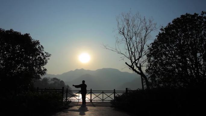 浦江风景通济湖太极拳