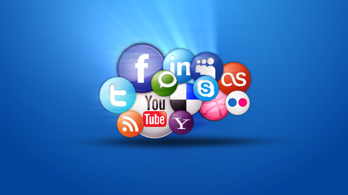 网络社交icon图标logo弹跳片头动画