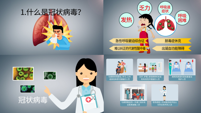 预防新型冠状病毒MG动画AE模板