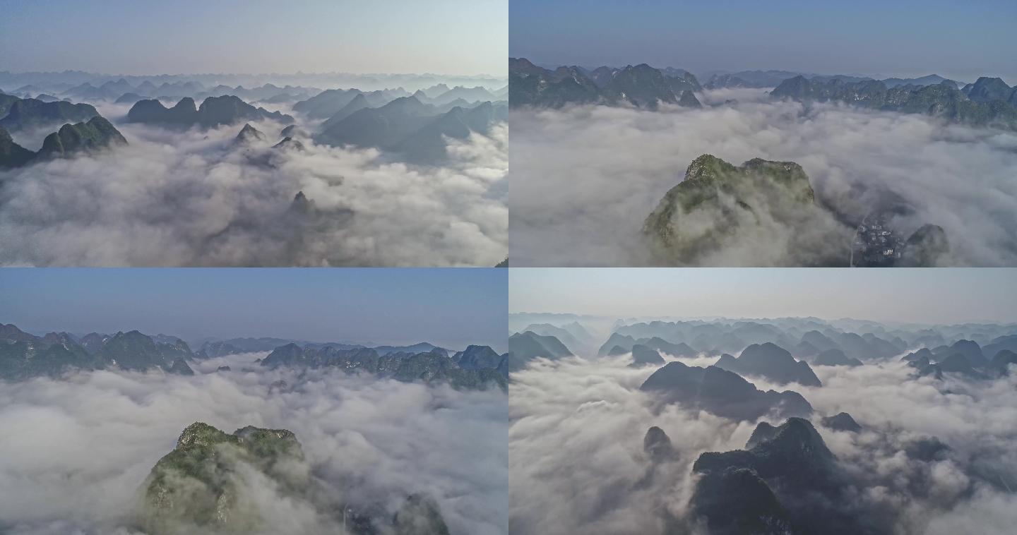 广西十万大山大气云海航拍延时4k