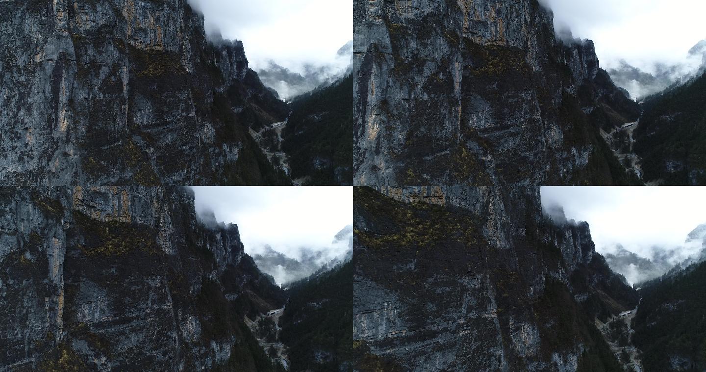 壮观大峡谷峭壁断崖航拍