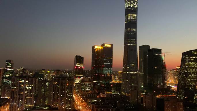 北京CBD都市夜景国贸大裤衩夜景