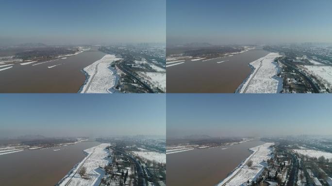 济南铁路黄河大桥雪景1