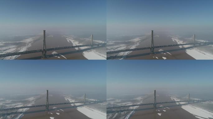 济南建邦黄河大桥雪景