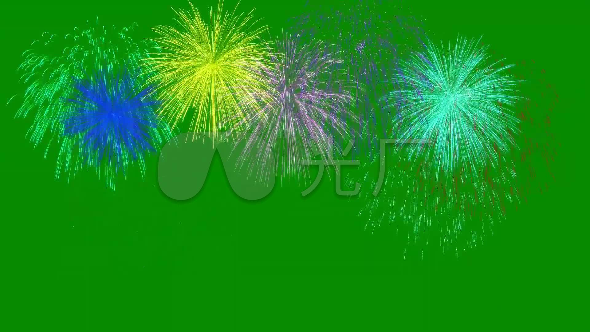 烟花绽放绿屏抠像_1920x1080_高清视频素材下载(编号:4305950)_影视