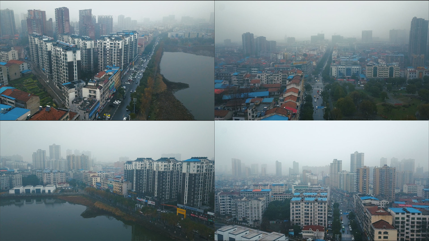 【4K】城市雨景航拍