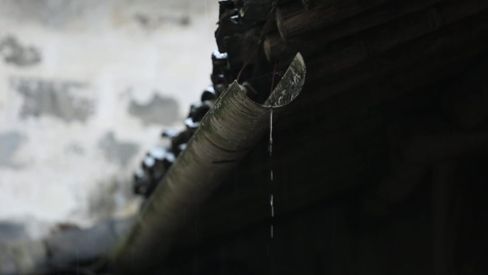 江南雨屋檐滴水谷雨惊蛰