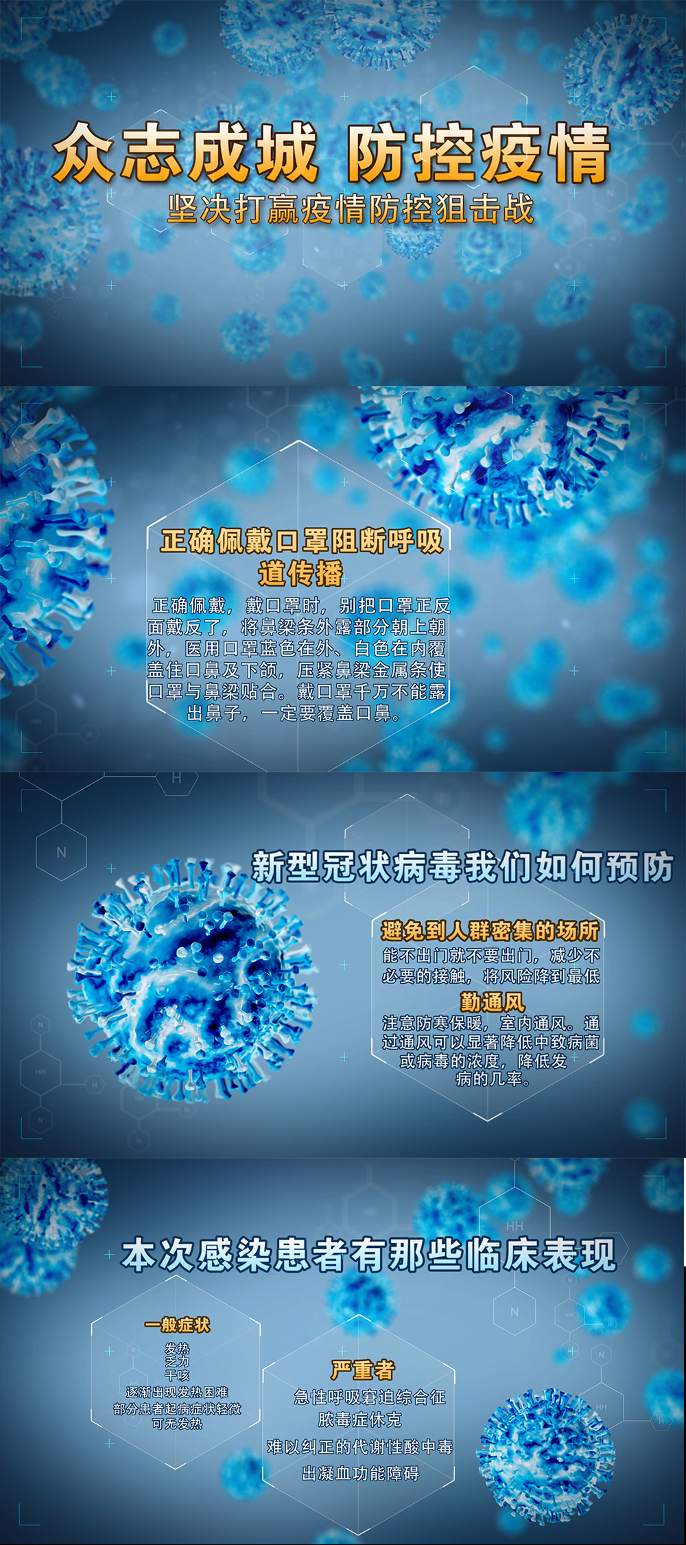 新型冠状病毒说明预防视频
