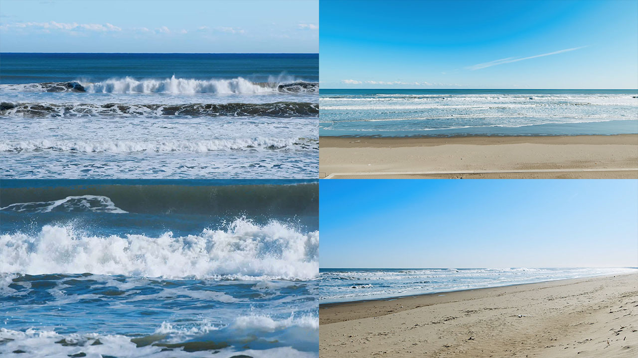 4k大海海水浪涛沙滩素材