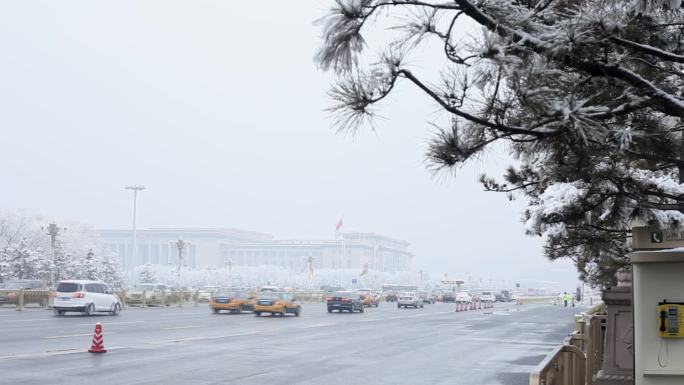 北京长安街雪景