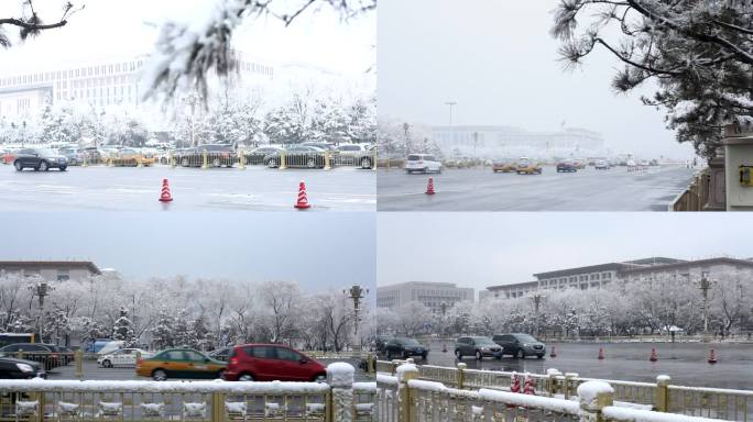 北京长安街雪景