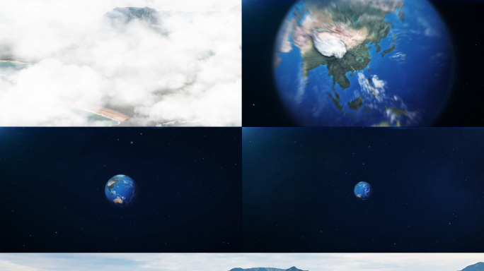 4K地球穿梭+云层穿梭开场片头AE模板