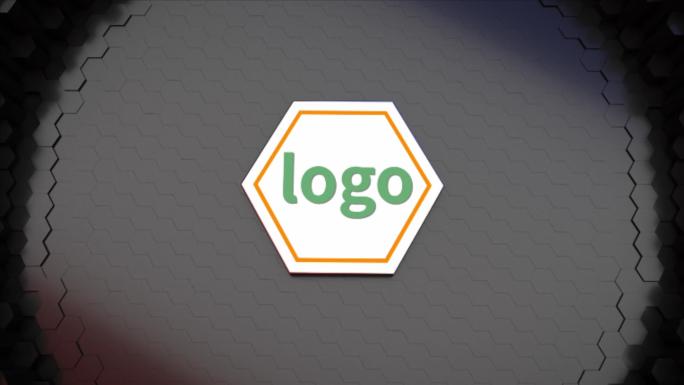 机械科技感几何体logo片头