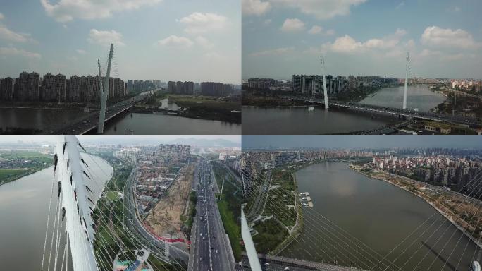 4K航拍宁波青林湾大桥