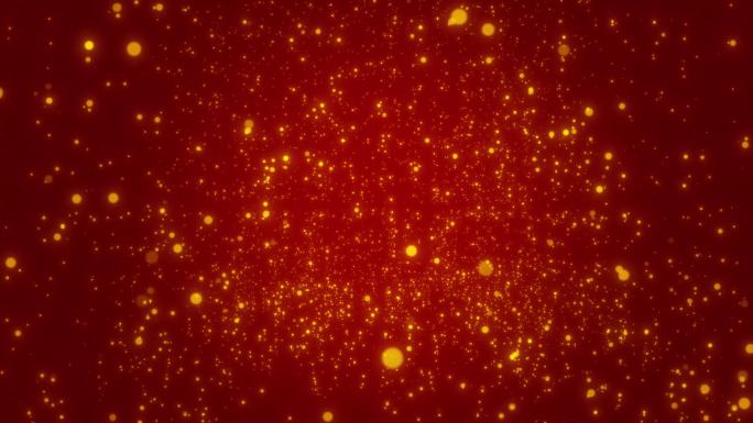 1864 4K动态金色光斑粒子红背景