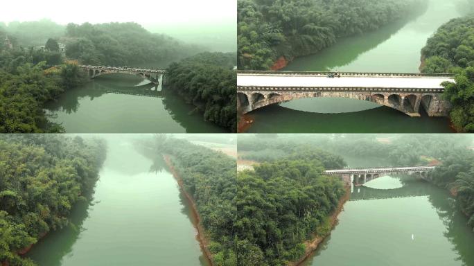 航拍宜宾长宁县蜀南竹海山水风光