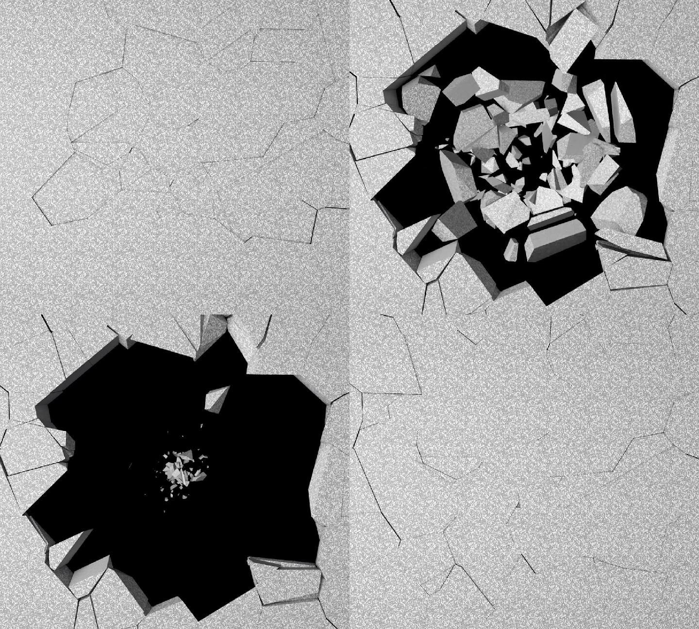 原创路面破碎地面破洞3d动画视频素材