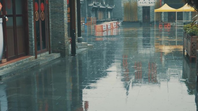 桂林东西巷雨天素材下雨雨雨雨原声
