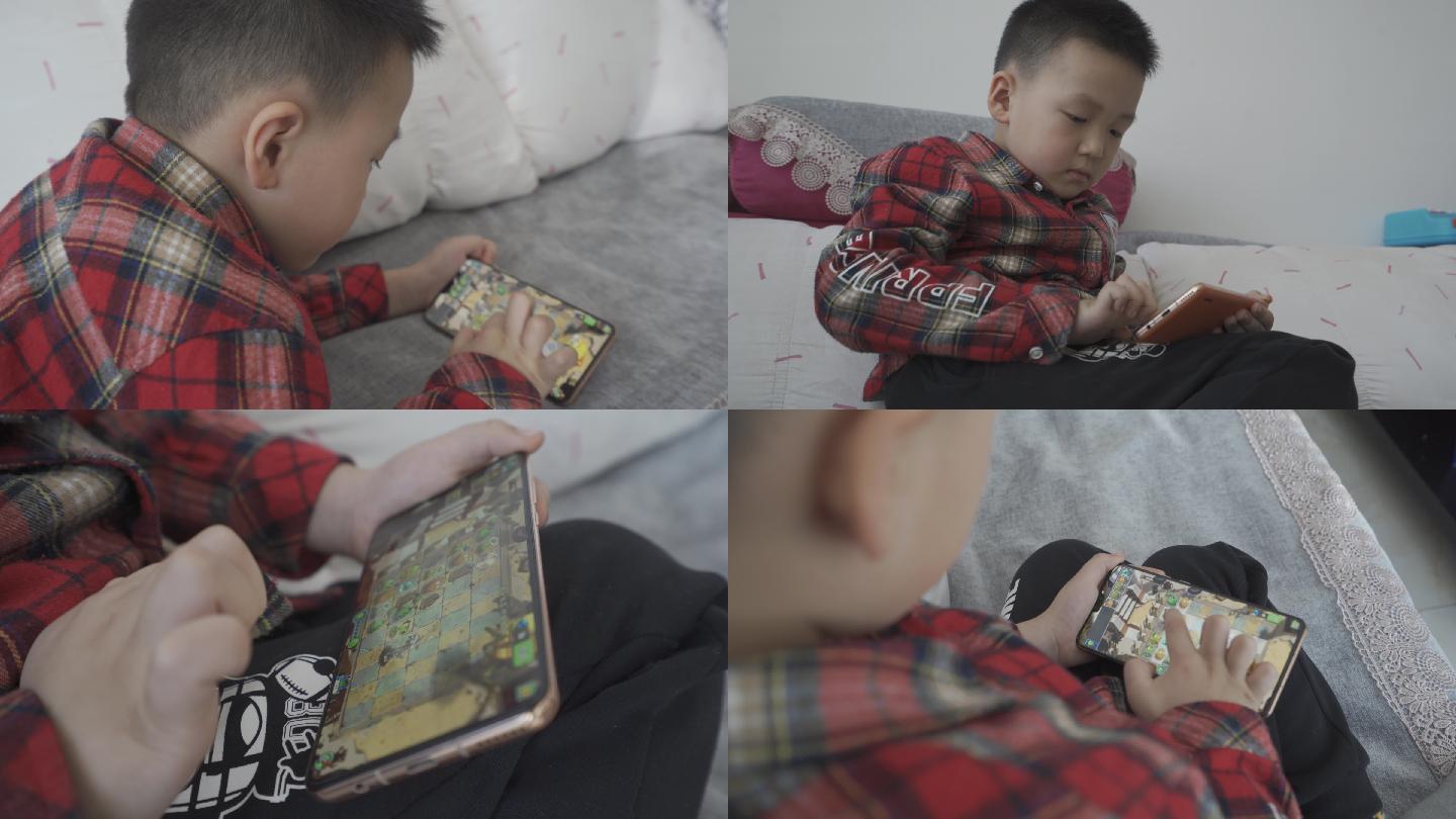 4K-原素材-小朋友玩手机