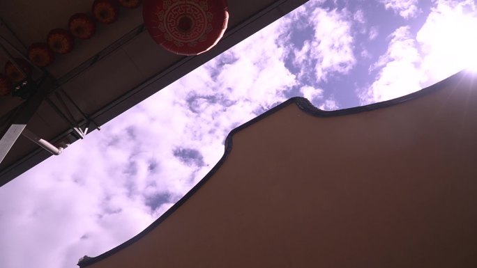 福州古墙天空云朵延时