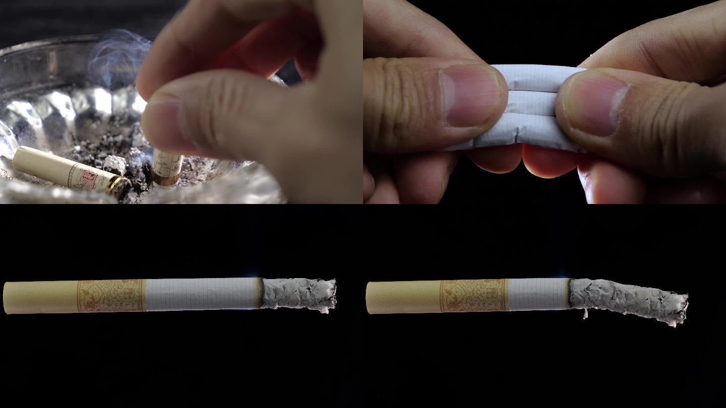 抽烟-戒烟-双手掰断香烟4k