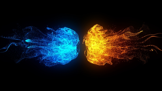 双色流体粒子碰撞