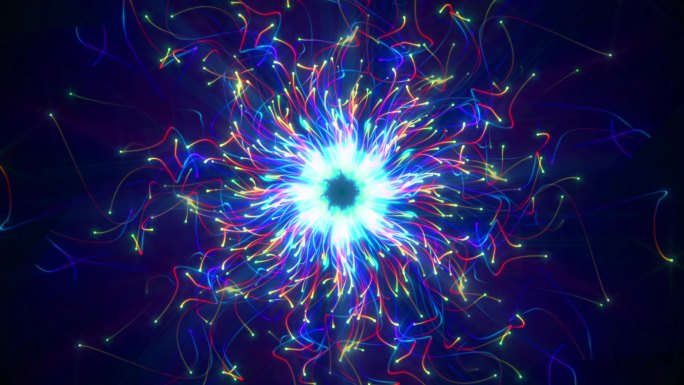 【4K】粒子光线扭曲螺旋爆炸