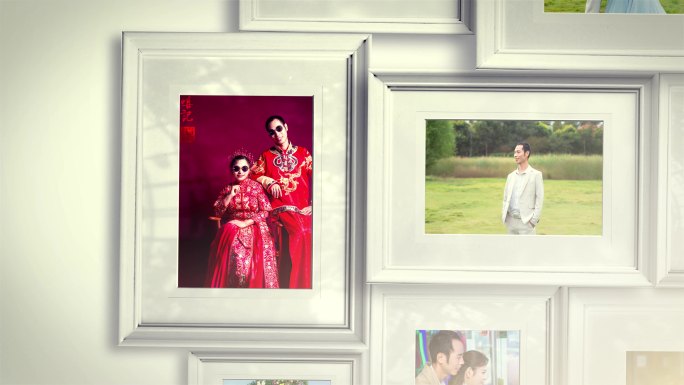 婚礼家庭纪念相册照片墙AE模板