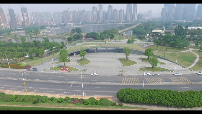 漳州碧湖公园景区高楼地标4K航拍