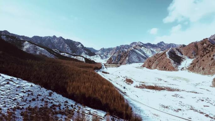 2k航拍中国西北山川雪景疫情中的西北山川