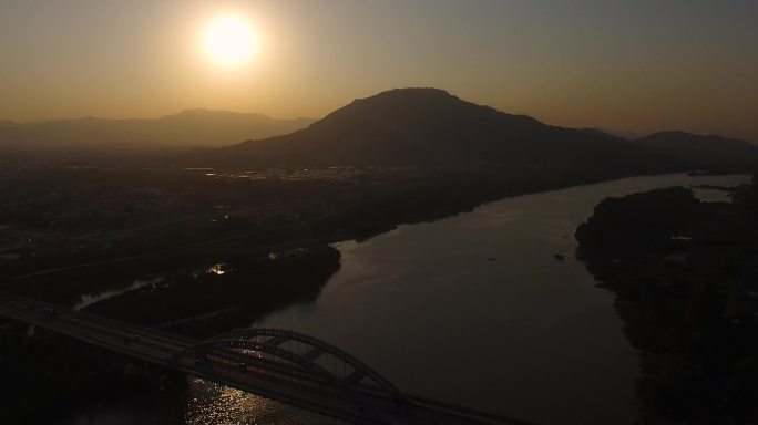 漳州圆山水仙花大桥夕阳九龙江4K